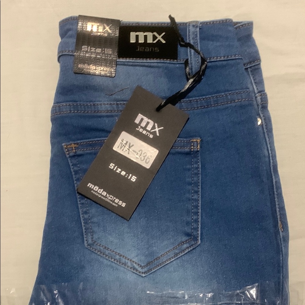Max Jeans Blue High Waist Stretch Slim Fit Denim with Modern Finish
